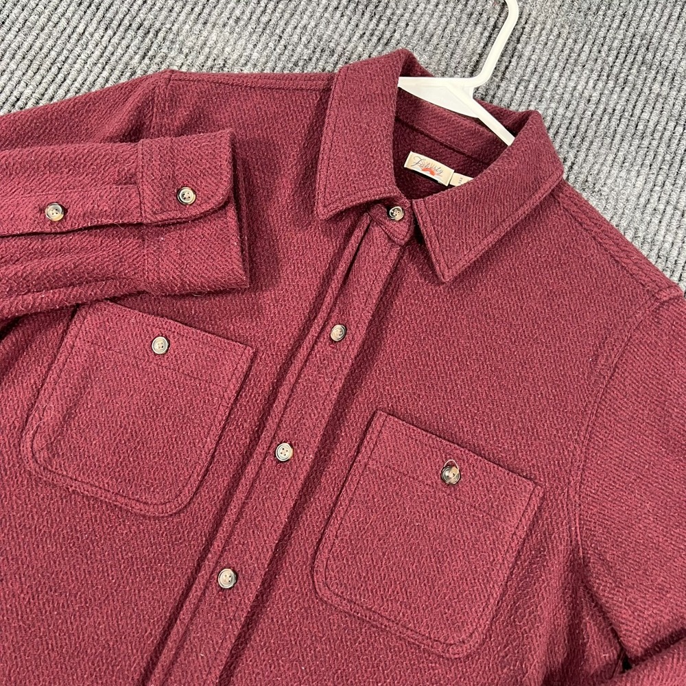 Faherty Shirt Womens Medium Red Long Sleeve Flannel Button Up Pocket Casual